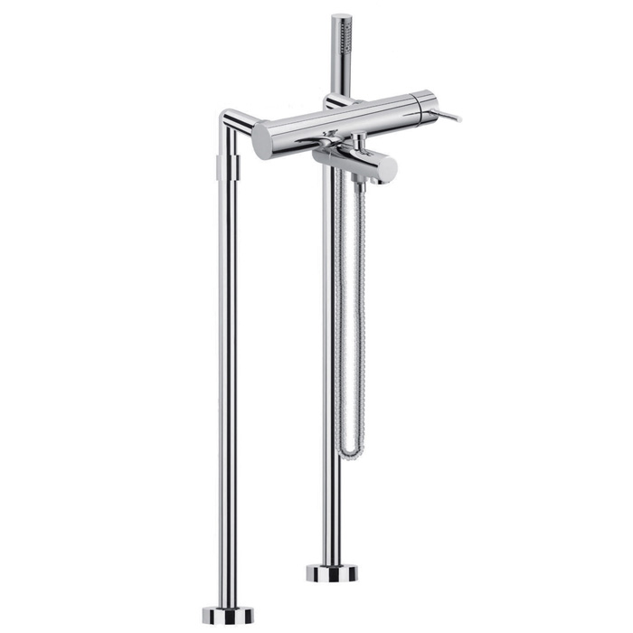 Смесители Смеситель для ванны напольного монтажа, с душевым комплектом, цвет хром 