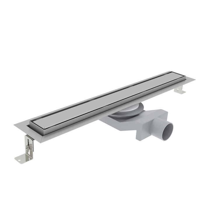 Душевые лотки и трапы Трап душевой PS IN-TILE 6x60 накладка из нержавеющей стали, комбинированный затвор с горизонтальным выпуском 50 мм, 40 л/мин, брашированная нержавеющая сталь 