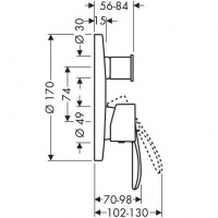 Смесители Однорычажный смеситель встроенный, с переключателем, цвет хром 