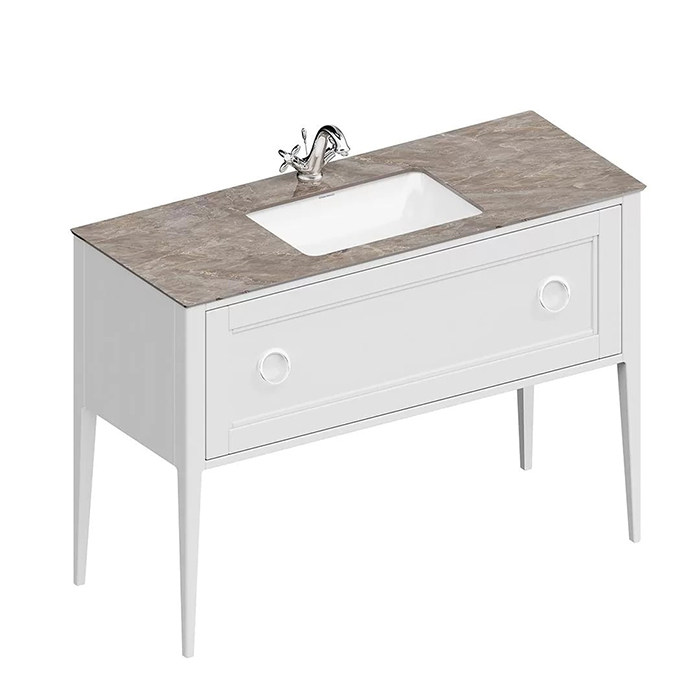 Мебель для ванной Тумба Classic NEO напольная 1 ящик 120, белая матовая 