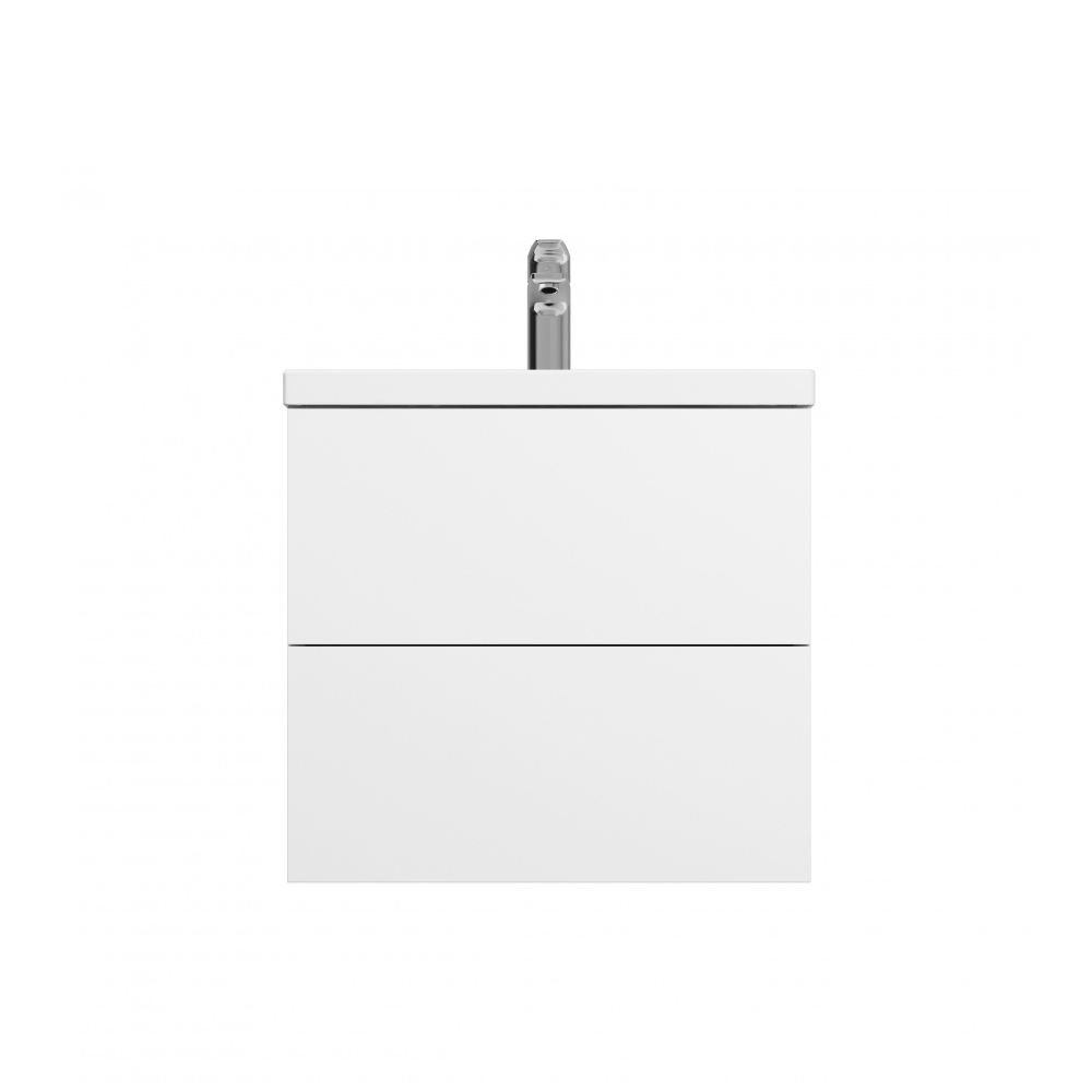 Мебель для ванной База под раковину, подвесная, 60 см, 2 ящика push-to-open, цвет: белый, глянец 