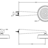 Душевая программа Верхний душ D240 с кронштейном хром 