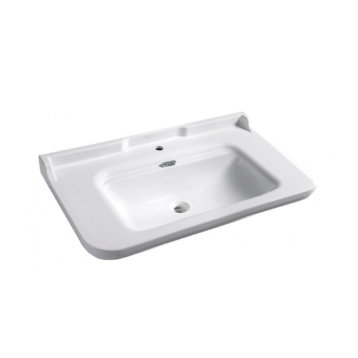 Раковины Раковина керамическая 100х55 см , c 1 отверстием под смеситель, белая, цвет заглушки - хром 