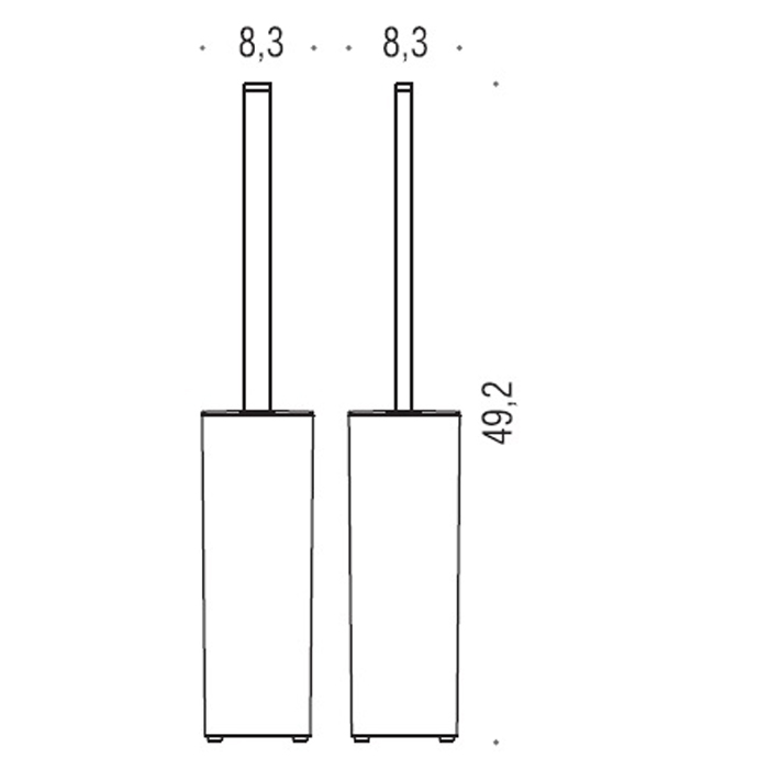 Аксессуары для ванной Ёршик с колбой напольный 49.2 см, цвет хром 
