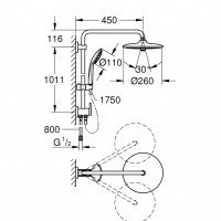 Душевая программа Euphoria System 260 27421002 Душевая система без смесителя (хром) 