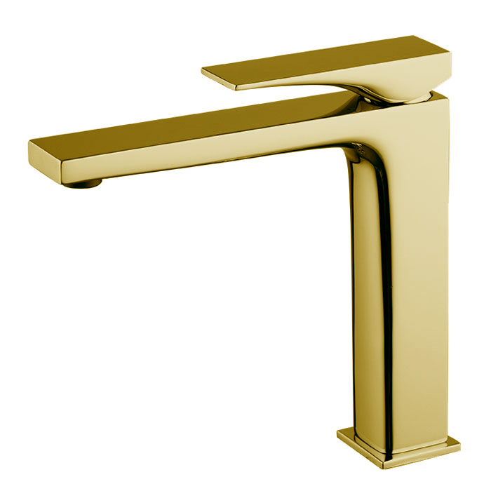 Смесители Смеситель для раковины, на 1 отверстие, высокий, цвет золото 