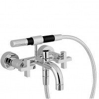 Смесители  Barcelona Смеситель настенный для ванны/душа с ручной лейкой,держателем и шлангом, цвет хром, цвет хром 