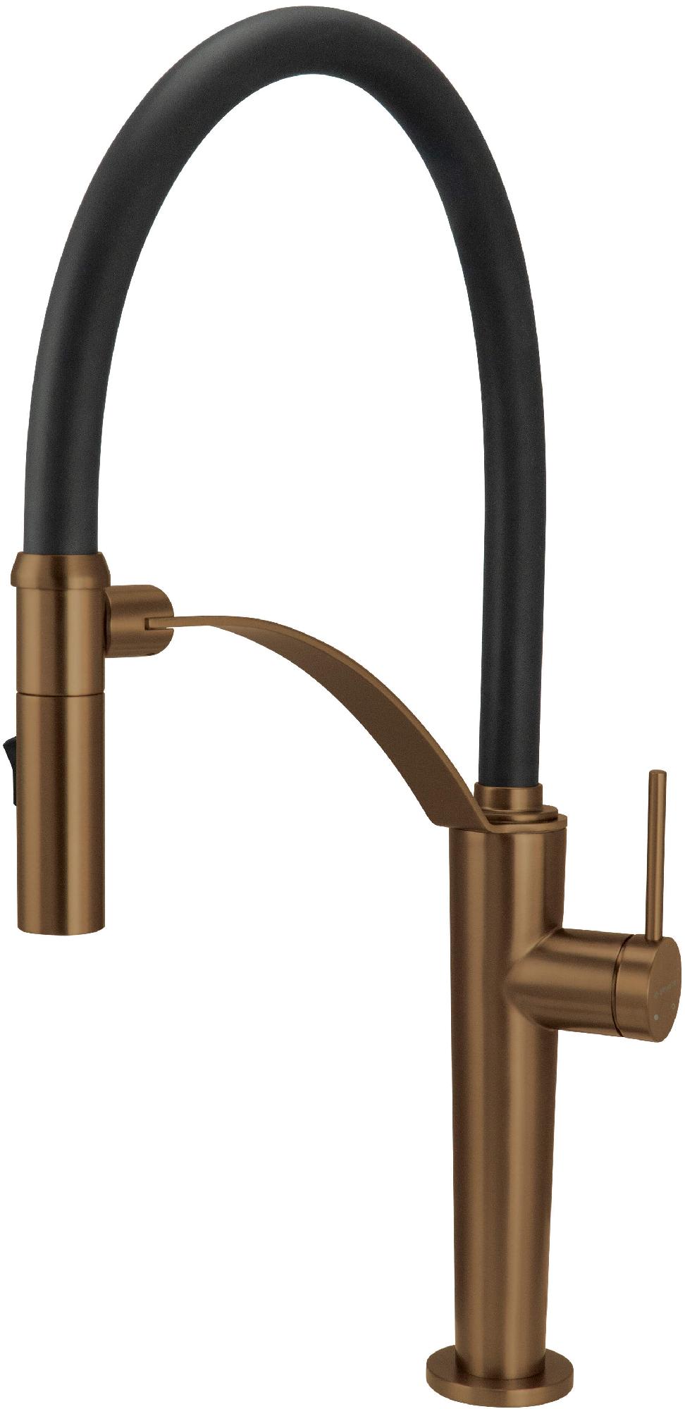 Смесители Смеситель для кухни с выдвижным изливом (бронза) 