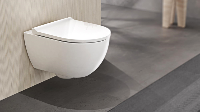 Унитазы Комплект подвесного унитаза, закрытая форма, безободковый TurboFlush, с сиденьем с крышкой, 530х355 мм 