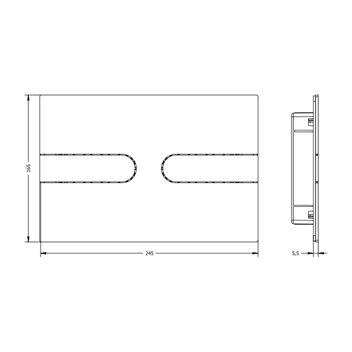 Системы инсталляции Клавиша смыва, цвет нержавеющая сталь 