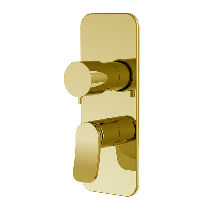 Смесители Смеситель для душа, встраиваемый, с переключателем на 2/3 выхода, цвет золото 