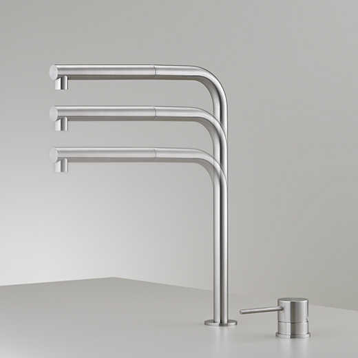 Комплектующие Настольный кран с регулируемой высотой и выдвигающимся ручным душем FRE148 