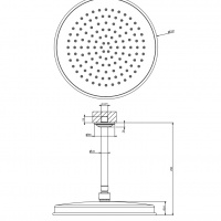 Душевая программа Верхний душ 300x300, цвет латунь 