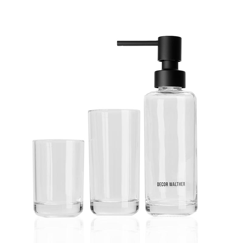 POP UP Набор аксессуаров из стекла: стаканчики и дозатор,  стекло прозрачное