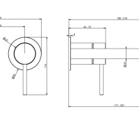 Смесители GESSI 316 Встраиваемый смеситель с изливом 210-180мм (внешние части), цвет: brushed copper pvd 