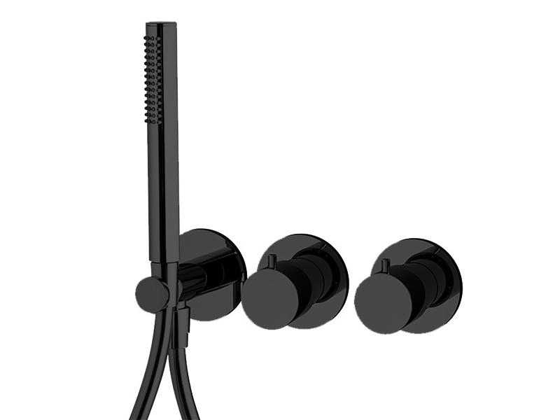 FIMATHERM Накидка для термостат. смесит. для душа на 2-а вых. с душевым комплектом, черный матовый