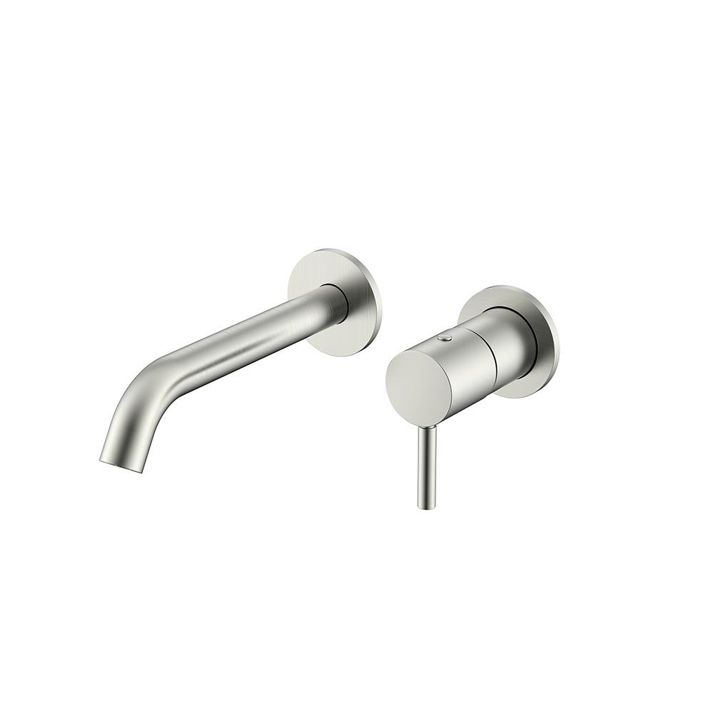 Смеситель из стены для раковины с донным клапаном BRUSH NICKEL