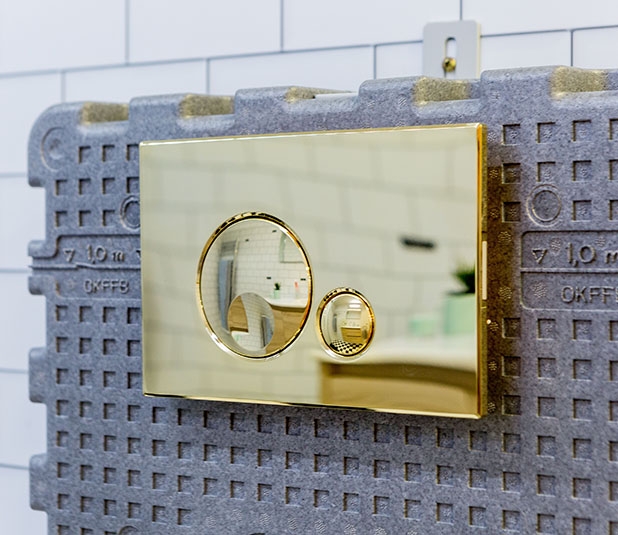 Системы инсталляции Панель механическая двойная GLOBE, пластик, золото 