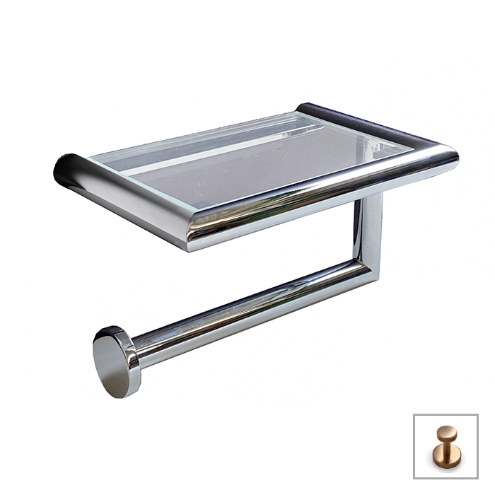 Аксессуары для ванной & бумагодержатель с полочкой 15хh10х10 см, цвет warm brushed bronze pvd 
