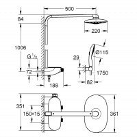 Душевая программа Rainshower System SmartControl 360 DUO 26250000 Душевая система с термостатом (хром) 