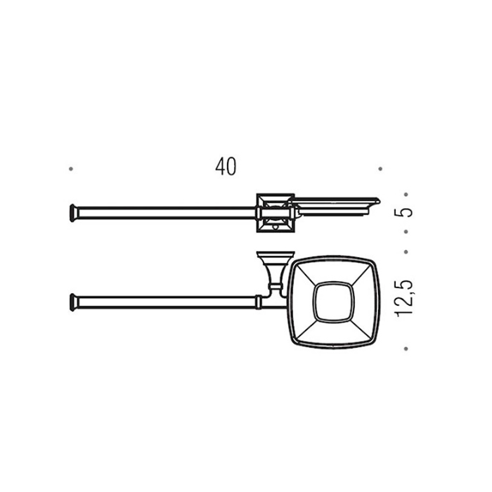 Аксессуары для ванной Мыльница с полотенцедержателем, DX, цвет хром/матовое стекло 