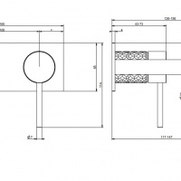 Смесители Настенный смеситель для раковины внешняя часть чёрный шлифованный хром 