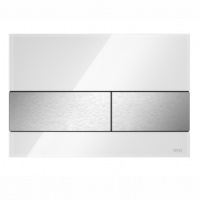 Системы инсталляции Панель смыва, стекло белое, клавиши нержавеющая сталь(сатин) 