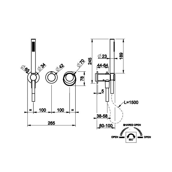 Смесители Смеситель для душа, хром 