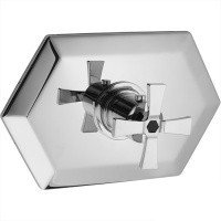 Смесители  Cherie Внешняя часть встраиваемого термостатического смесителя для душа, цвет хром/черный 