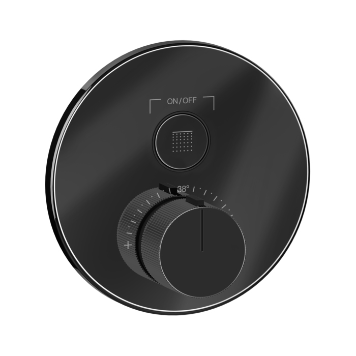 Смесители Смеситель настенный встраиваемый, термостатический, с 1 запорной кнопкой, цвет Black Metal PVD 