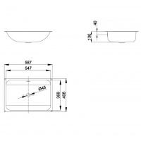 Раковины Раковина встраиваемая снизу 58x40 см, белая 