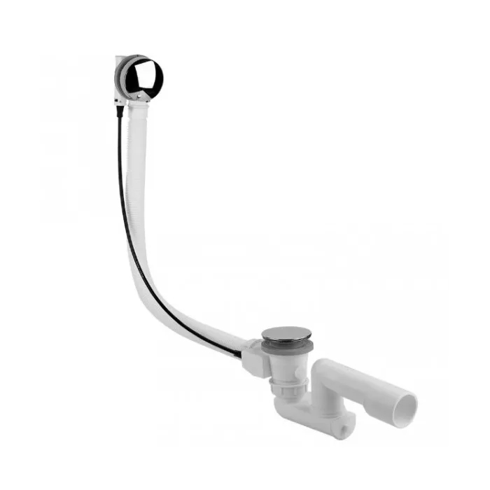 Комплектующие Колонна сливная для ванны полиэтиленовая. Длина кабеля управления 57,5 см, цвет хром 