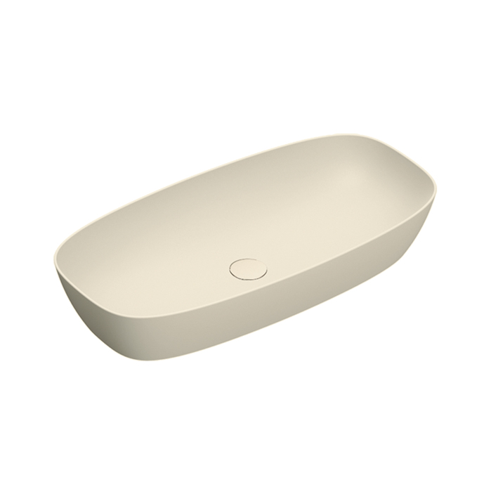 Раковины Раковина 80x40 накладная, без отверстий под смеситель, покрытие Cataglaze+, цвет Lino Satinato 