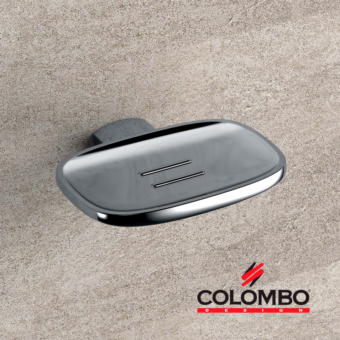 Металлическая мыльница настенная, хром