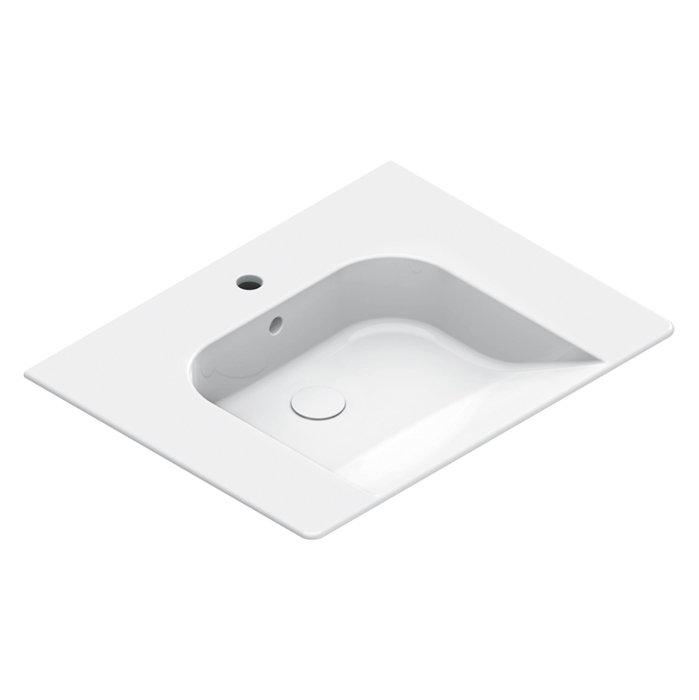 Раковины Раковина 70x55, с 1 отверстием под смеситель, покрытие Cataglaze+, цвет белый глянцевый 