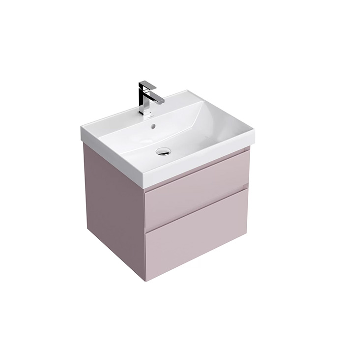 Мебель для ванной Тумба подвесная с ящиками 60, мальва матовая 