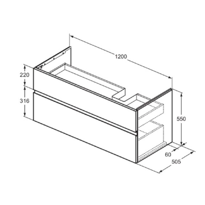 Раковины Раковина 1260х535хh145 мм, подвесная/накладная, ассиметричная, чаша справа, 1 отверстием, с переливом, без крепежа, цвет белый 