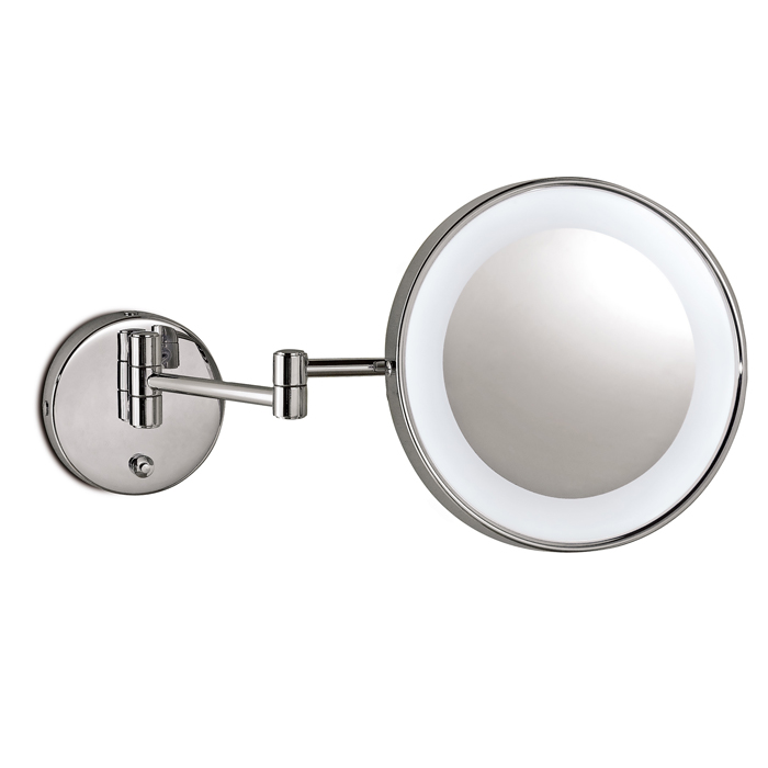Аксессуары для ванной Specchi ingranditori косметическое настенное зеркало с led-подсветкой, 3-х кратное увеличение, цвет хром 