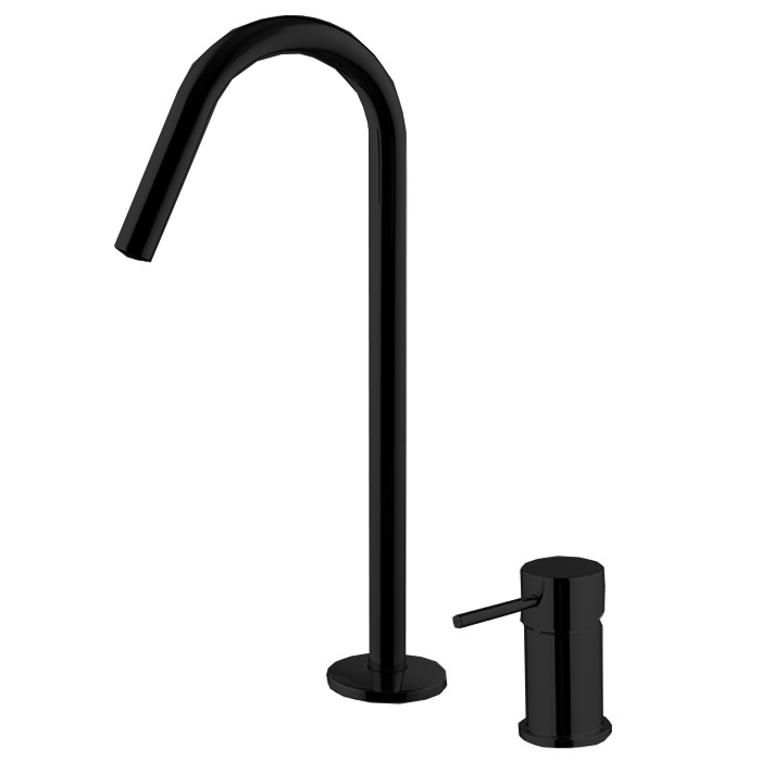 Смесители Смеситель для раковины, на 2 отв, с донным клапаном, цвет чёрный матовый 