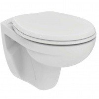 Унитазы Подвесной унитаз безободковый с крышкой микролифт, евробелый 