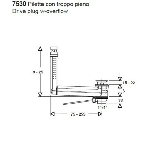 Комплектующие Tribeca/Aquatech/Bentley Выпуск с переливом Geberit CLOU, цвет хром 