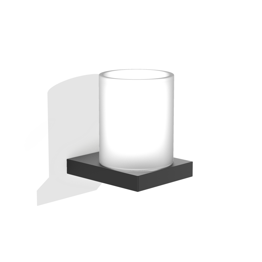 Аксессуары для ванной Настенный стакан, черный матовый 