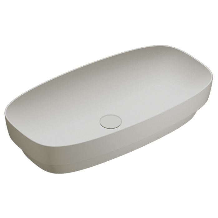 Раковины Раковина 75x40 встраиваемая, без отверстия под смеситель, покрытие Cataglaze+, цвет Cemento Satinato 