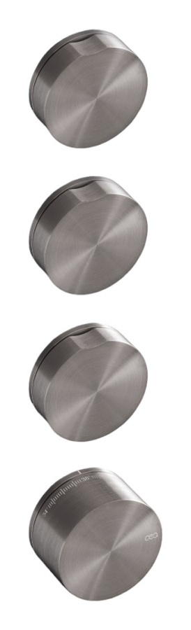 Смесители Термостат Giotto, настенный, на 4 отверстия, внешняя часть, сталь, цвет сатинированная нержавеющая сталь 