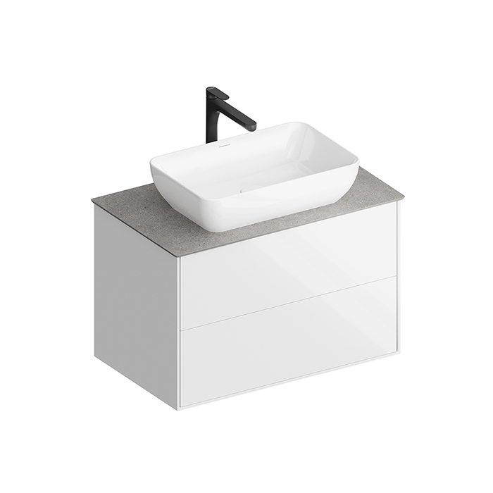 Мебель для ванной Тумба Modern подвесная 80 белый 2 ящика 