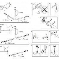 Комплектующие Набор штанг для душевой занавески (хром) 