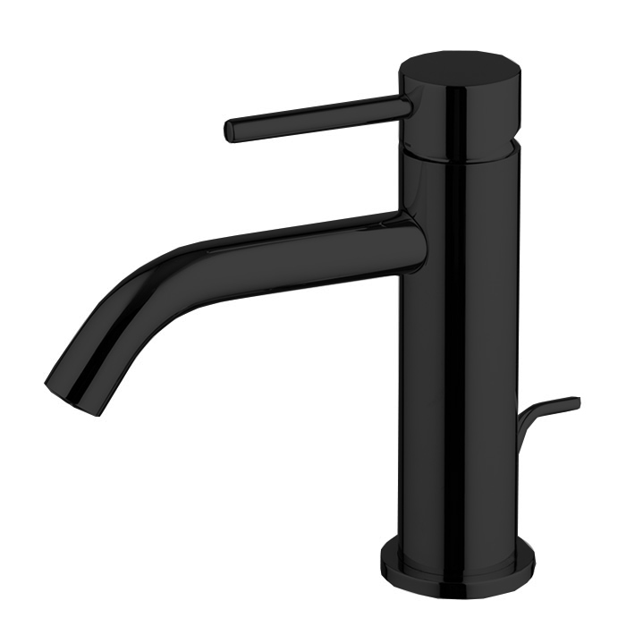 Смесители Смеситель для раковины, на 1 отверстие, XS, с донным клапаном, цвет чёрный матовый 
