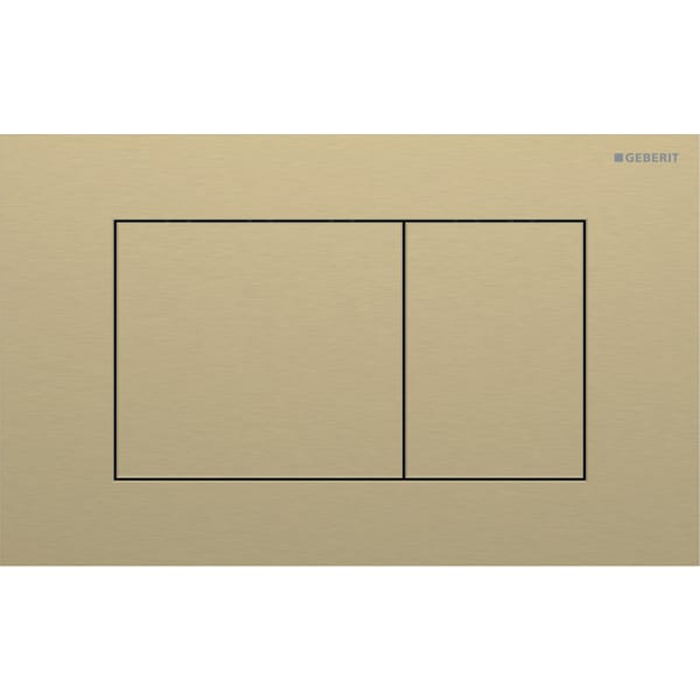 40 Клавиша для двойного смыва, квадратная, латунь матовая