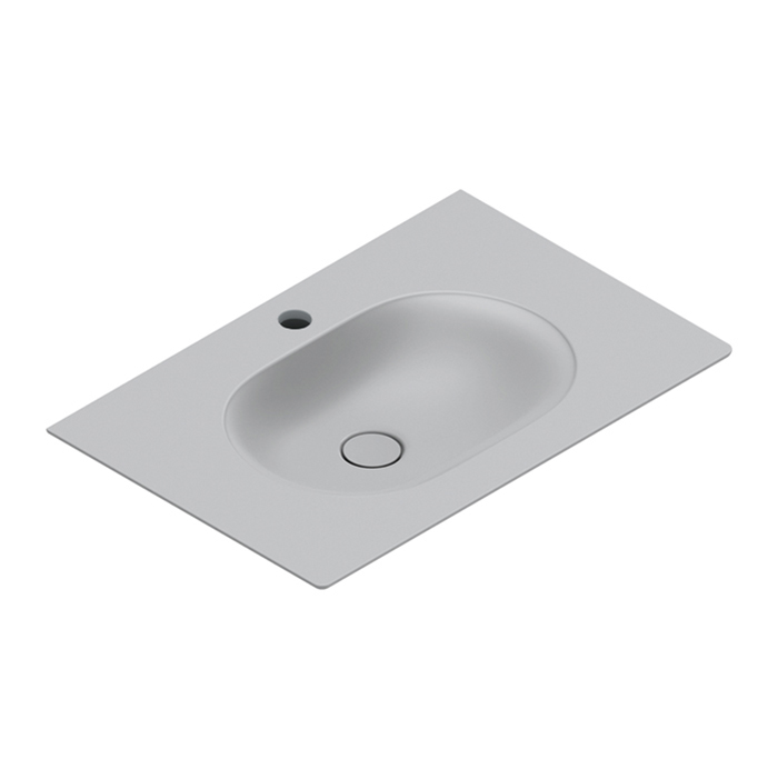 Раковины Раковина консоль 75x50, с 1 отверстием под смеситель, покрытие Cataglaze+ , цвет Cemento Satinato 