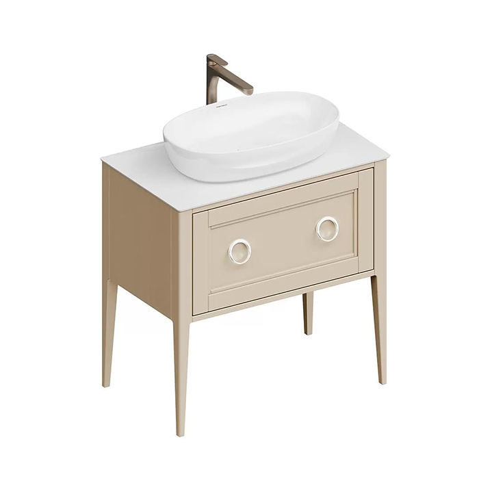 Мебель для ванной Тумба Classic NEO напольная 1+1 ящик 80, капучино матовый 